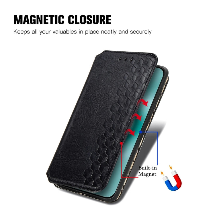 For Huawei Pura 70 Pro Cubic Grid Pressed Magnetic Leather Phone Case(Black) - Huawei Cases by PMC Jewellery | Online Shopping South Africa | PMC Jewellery | Buy Now Pay Later Mobicred