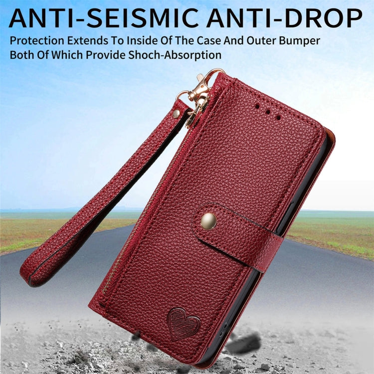 For Samsung Galaxy S25 5G Love Zipper Lanyard Leather Phone Case(Black) - Galaxy S25 5G Cases by PMC TechLife | Online Shopping South Africa | PMC TechLife | Buy Now Pay Later Mobicred