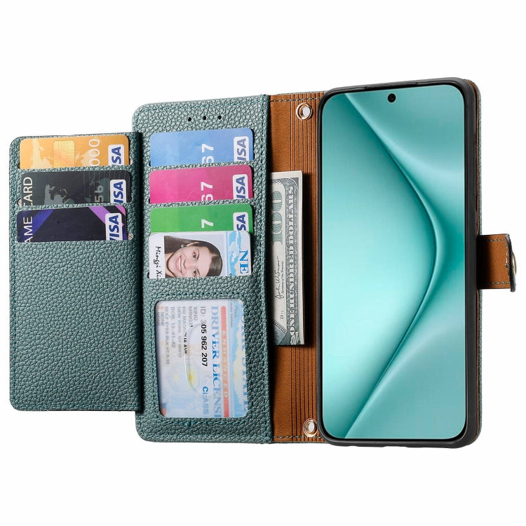 For Huawei Pura 70 Love Zipper Lanyard Leather Phone Case(Green) - Huawei Cases by PMC Jewellery | Online Shopping South Africa | PMC Jewellery | Buy Now Pay Later Mobicred