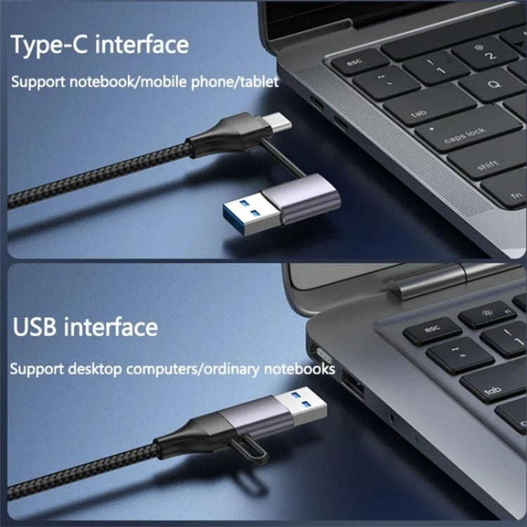 T-32C 2-in-1 Cable USB 3.0 + Type-C 4-port Hub Aluminum Alloy Docking Station - USB 3.0 HUB by PMC Jewellery | Online Shopping South Africa | PMC Jewellery | Buy Now Pay Later Mobicred