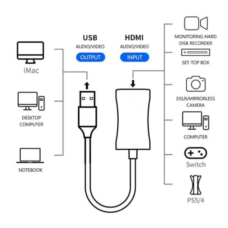 C31 For Game Recording Live Streaming USB to HDMI HD Video Capture Card Adapter Cord - Video Capture Solutions by PMC Jewellery | Online Shopping South Africa | PMC Jewellery | Buy Now Pay Later Mobicred