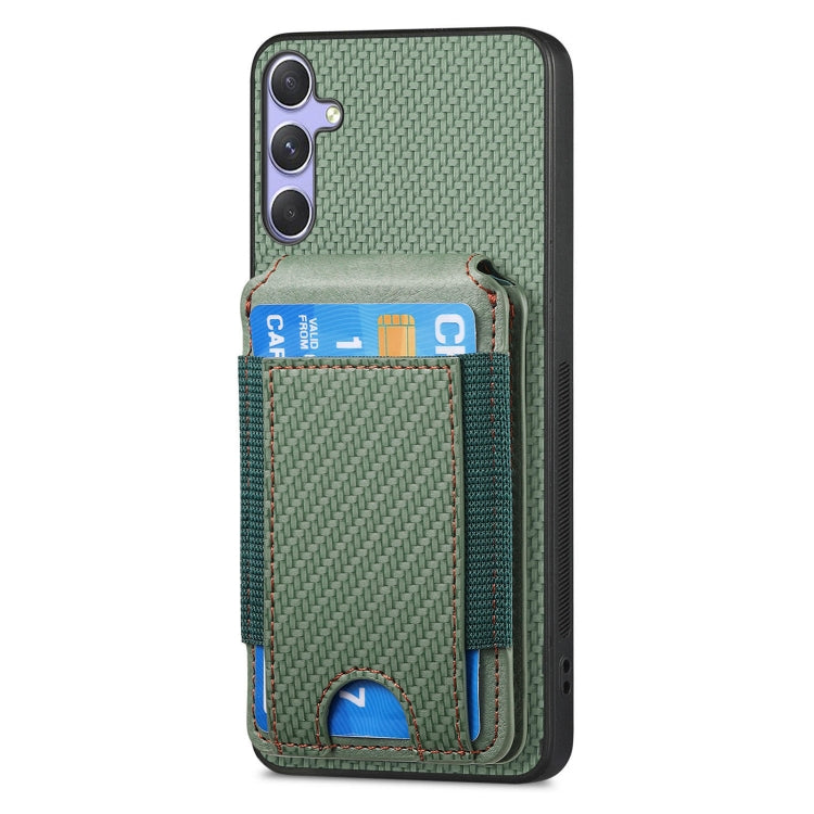 For Samsung Galaxy S25+ 5G Carbon Fiber Vertical Flip Wallet Stand Phone Case(Green) - Galaxy S25+ 5G Cases by PMC Jewellery | Online Shopping South Africa | PMC Jewellery | Buy Now Pay Later Mobicred