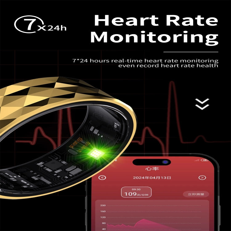 R12M SIZE 22 Smart Ring, Support Health Monitoring / Multiple Exercise Modes(Gold) - Smart Rings / Smart Telephones by PMC TechLife | Online Shopping South Africa | PMC TechLife | Buy Now Pay Later Mobicred