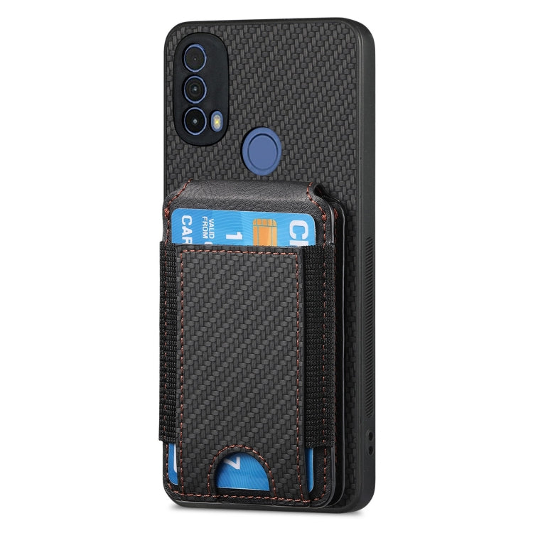 For Motorola Moto E20 / E30 Carbon Fiber Vertical Flip Wallet Stand Phone Case(Black) - Motorola Cases by PMC TechLife | Online Shopping South Africa | PMC TechLife | Buy Now Pay Later Mobicred