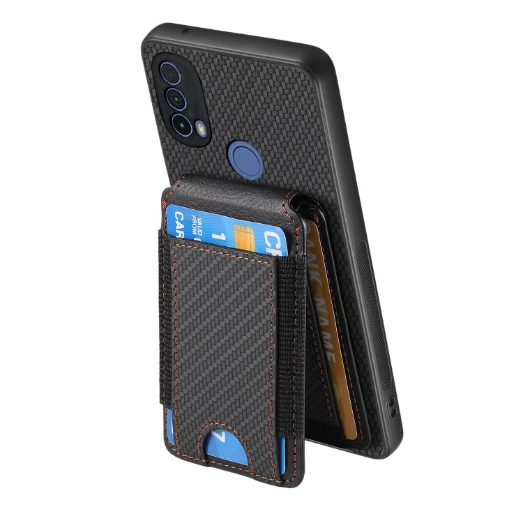 For Motorola Moto E20 / E30 Carbon Fiber Vertical Flip Wallet Stand Phone Case(Black) - Motorola Cases by PMC TechLife | Online Shopping South Africa | PMC TechLife | Buy Now Pay Later Mobicred
