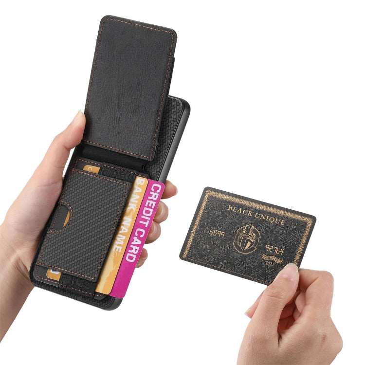 For Motorola Moto E20 / E30 Carbon Fiber Vertical Flip Wallet Stand Phone Case(Black) - Motorola Cases by PMC TechLife | Online Shopping South Africa | PMC TechLife | Buy Now Pay Later Mobicred
