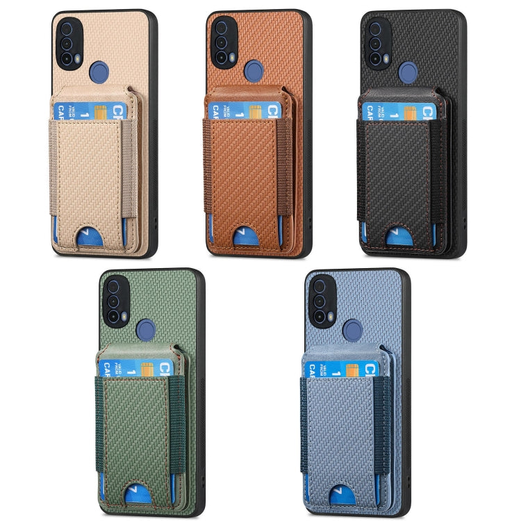 For Motorola Moto E40 Carbon Fiber Vertical Flip Wallet Stand Phone Case(Brown) - Motorola Cases by PMC TechLife | Online Shopping South Africa | PMC TechLife | Buy Now Pay Later Mobicred