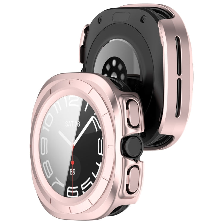 For Samsung Galaxy Watch Ultra 47mm PC+Tempered Film Integrated Waterproof Watch Protective Case(Rose Gold) - Watch Cases by PMC Jewellery | Online Shopping South Africa | PMC Jewellery | Buy Now Pay Later Mobicred