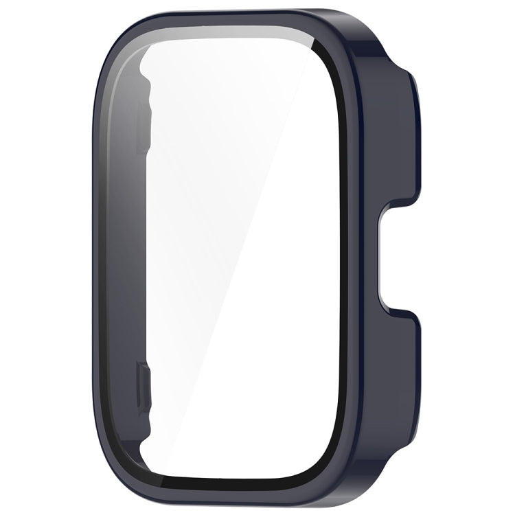 For Amazfit bip5 Unity PC + Tempered Glass Film Integrated Watch Protective Case(Ink Blue) - Watch Cases by PMC TechLife | Online Shopping South Africa | PMC TechLife | Buy Now Pay Later Mobicred