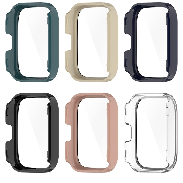 For Amazfit bip5 Unity PC + Tempered Glass Film Integrated Watch Protective Case(Sakura Pink) - Watch Cases by PMC TechLife | Online Shopping South Africa | PMC TechLife | Buy Now Pay Later Mobicred