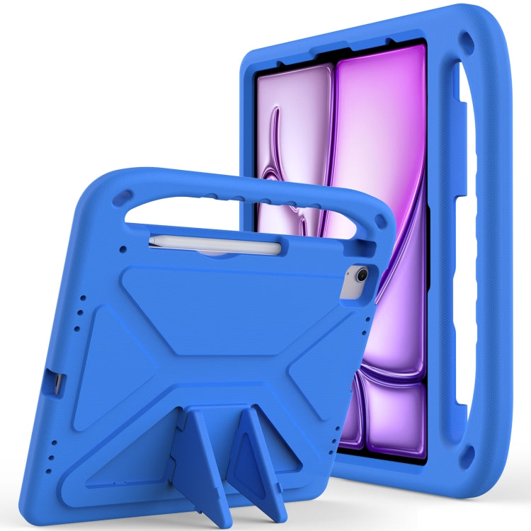 For iPad Air 13 2024 Handle EVA Shockproof Tablet Case with Holder(Blue) - iPad Air 13 2024 Cases by PMC TechLife | Online Shopping South Africa | PMC TechLife | Buy Now Pay Later Mobicred