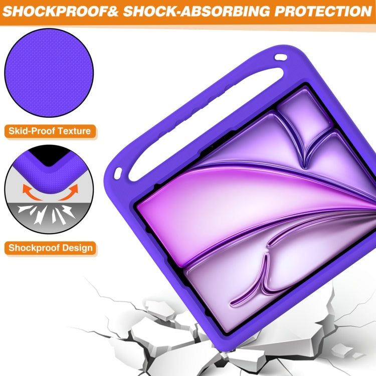 For iPad Air 13 2024 Handle EVA Shockproof Tablet Case with Holder(Purple) - iPad Air 13 2024 Cases by PMC TechLife | Online Shopping South Africa | PMC TechLife | Buy Now Pay Later Mobicred