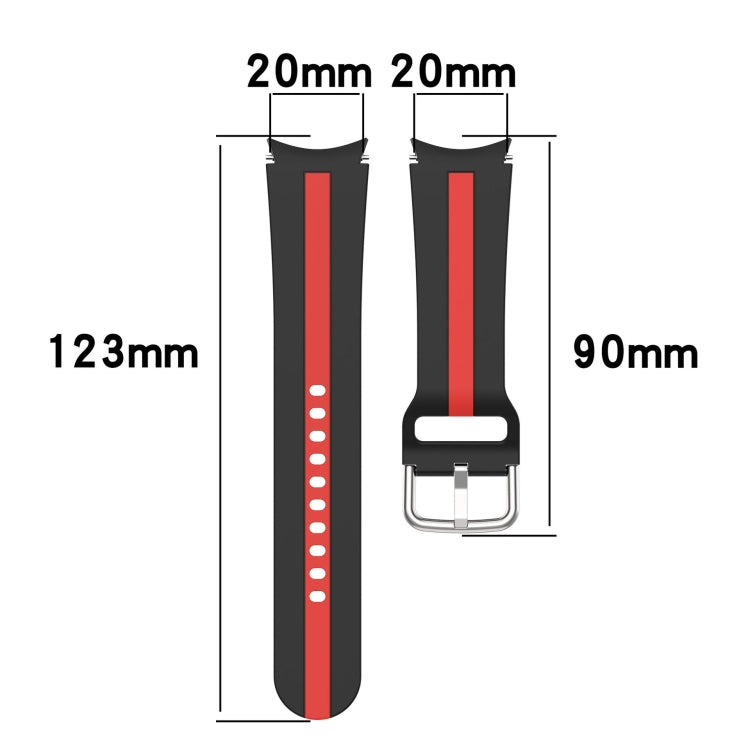 For Samsung Galaxy Watch FE 40mm Two Color Stripe Silicone Watch Band(Blue Red) - free shipping - PMc TechLife - Order now!
