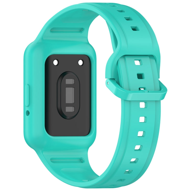 For  Huawei Band 9 NFC Two Color Frame Integrated Silicone Watch Band(Cyan) - Watch Bands by PMc TechLife | Online Shopping South Africa | PMc TechLife | Buy Now Pay Later Mobicred