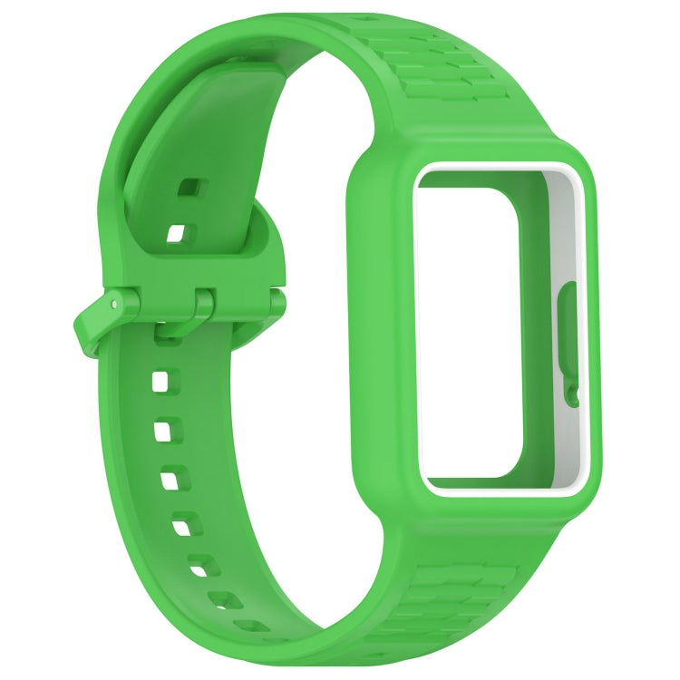 For  Huawei Band 9 Two Color Frame Integrated Silicone Watch Band(Fluorescent Green) - free shipping - PMc TechLife - Order now!