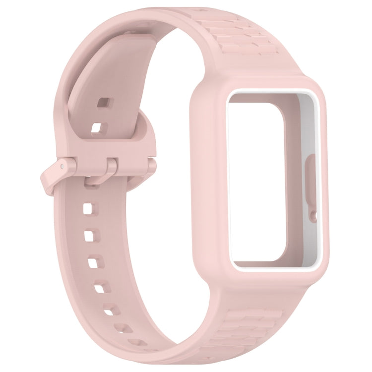 For  Huawei Band 9 Two Color Frame Integrated Silicone Watch Band(Light Pink) - free shipping - PMc TechLife - Order now!
