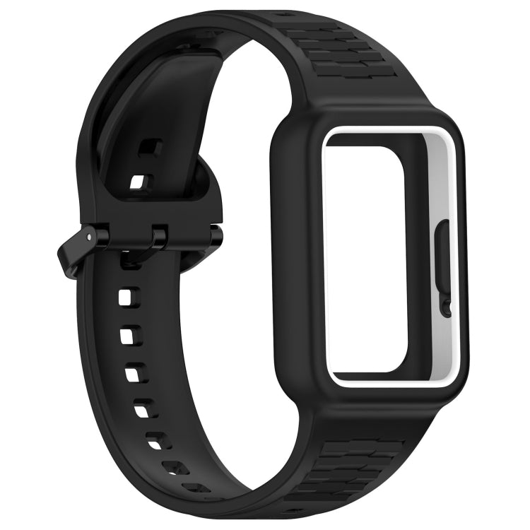 For  Huawei Band 8 NFC Two Color Frame Integrated Silicone Watch Band(Black) - free shipping - PMc TechLife - Order now!