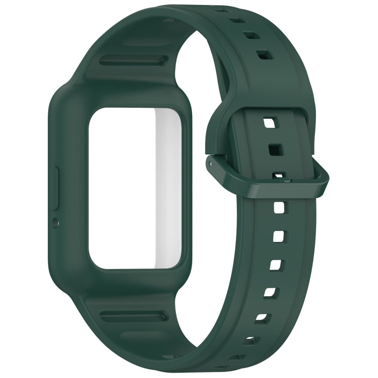 For  Huawei Band 8 NFC Two Color Frame Integrated Silicone Watch Band(Dark Green) - Watch Bands by PMc TechLife | Online Shopping South Africa | PMc TechLife | Buy Now Pay Later Mobicred