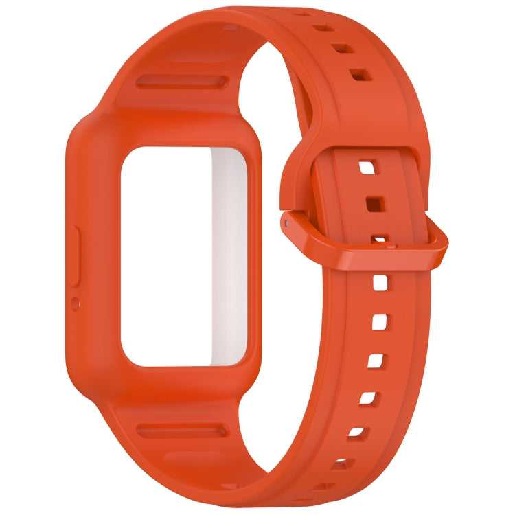 For  Huawei Band 8 Two Color Frame Integrated Silicone Watch Band(Orange) - free shipping - PMc TechLife - Order now!