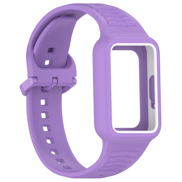 For  Huawei Band 8 Two Color Frame Integrated Silicone Watch Band(Purple) - free shipping - PMc TechLife - Order now!