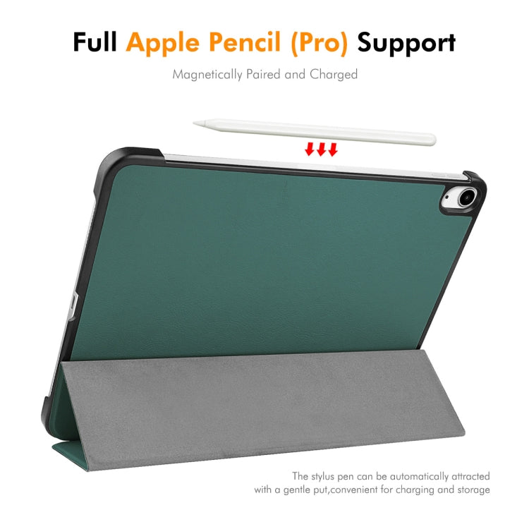 For iPad Air 13 2025 / 2024 ENKAY Tri-fold Custer Texture Plastic Leather Smart Tablet Case(Dark Blue) - iPad Air 13 2025 / 2024 Cases by ENKAY | Online Shopping South Africa | PMC TechLife | Buy Now Pay Later Mobicred