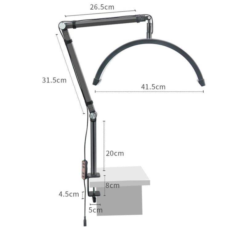 HD-M3X Pro 16 inch Adjustable Brightness Beauty Light Half Moon Light Eyelash Tech Lamp, Plug:AU Plug(White) - Selfie Light by PMC TechLife | Online Shopping South Africa | PMC TechLife | Buy Now Pay Later Mobicred