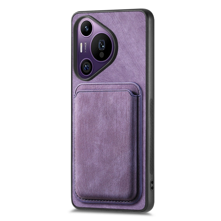 For Huawei Pura 70 Pro+ Retro Leather Card Bag Magnetic Phone Case(Purple) - Huawei Cases by PMC Jewellery | Online Shopping South Africa | PMC Jewellery | Buy Now Pay Later Mobicred