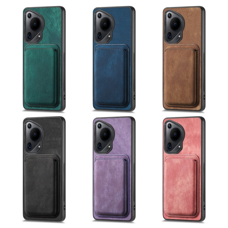 For Huawei Pura 70 Retro Leather Card Bag Magnetic Phone Case(Brown) - free shipping - PMC Jewellery - Order now!