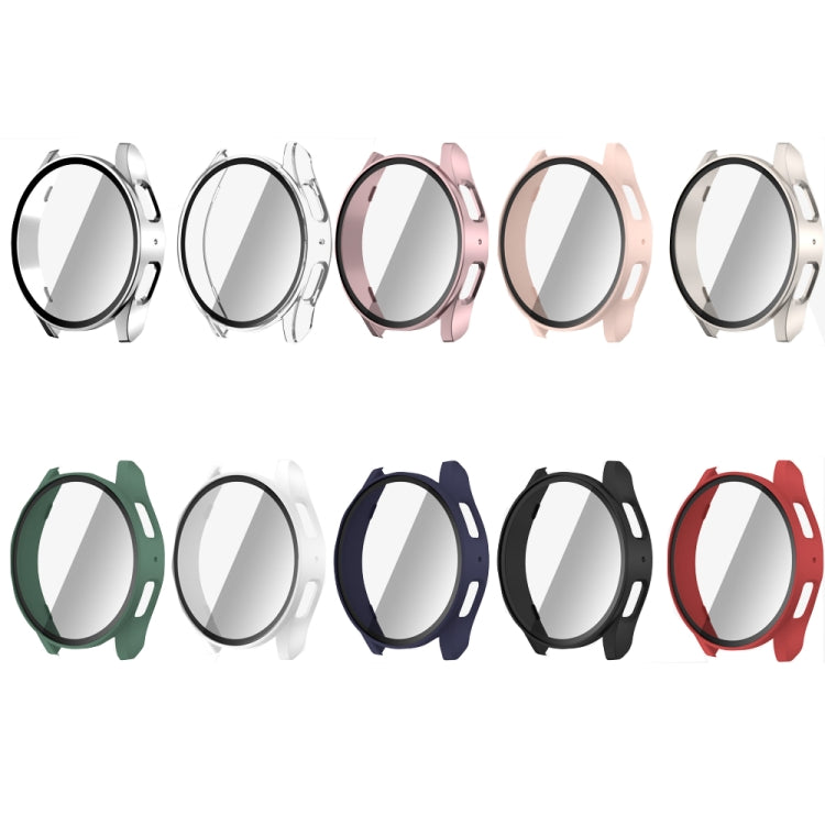 For Samsun Galaxy Watch 7 44mm PC + Tempered Film Integrated Watch Protective Case(Red) - Watch Cases by PMC TechLife | Online Shopping South Africa | PMC TechLife | Buy Now Pay Later Mobicred