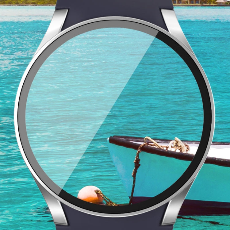 For Samsun Galaxy Watch 7 44mm PC + Tempered Film Integrated Watch Protective Case(Red) - Watch Cases by PMC TechLife | Online Shopping South Africa | PMC TechLife | Buy Now Pay Later Mobicred