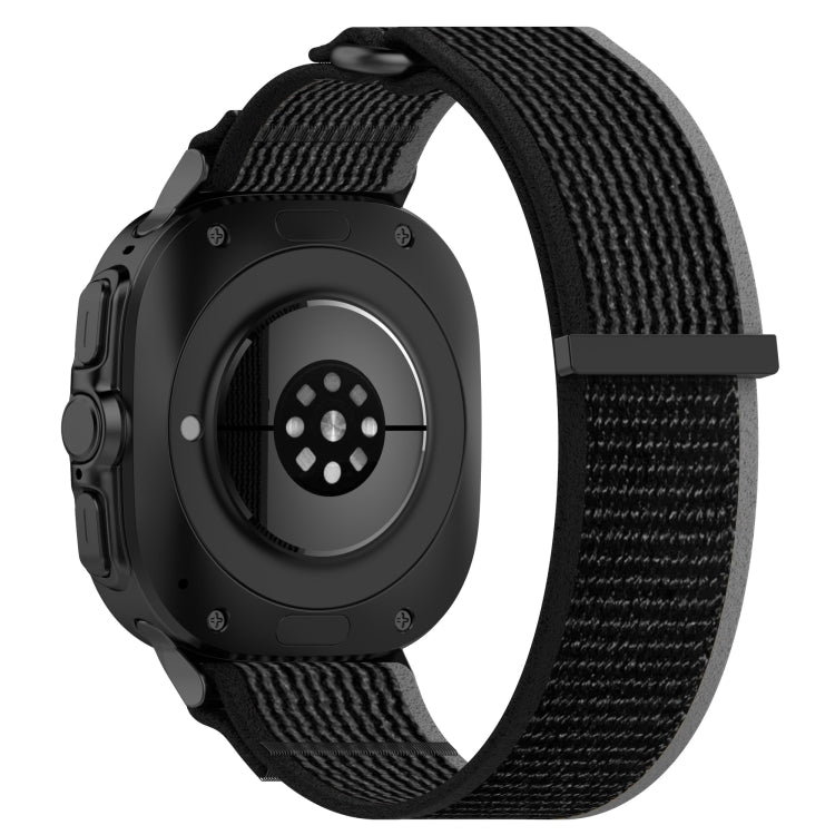 For Samsung Galaxy Watch Ultra 47mm Hook and Loop Fastener Loop Nylon Watch Band(Black+Gray) - Watch Bands by PMC Jewellery | Online Shopping South Africa | PMC Jewellery | Buy Now Pay Later Mobicred