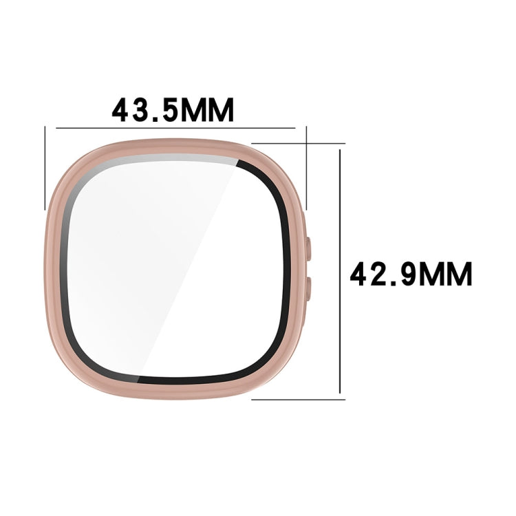 For Fitbit Ace LTE  PC + Tempered Glass Film Integrated Watch Protective Case(Black) - Watch Cases by PMC TechLife | Online Shopping South Africa | PMC TechLife | Buy Now Pay Later Mobicred