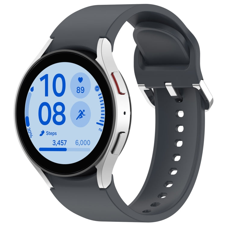 For Samsung Galaxy Watch7 40 / 44mm Solid Color Silver Buckle Quick Release Silicone Watch Band(Gray) - free shipping - PMC TechLife - Order now!