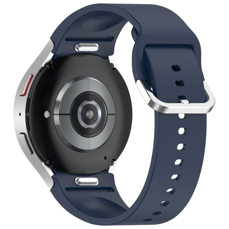 For Samsung Galaxy Watch7 40 / 44mm Solid Color Silver Buckle Quick Release Silicone Watch Band(Midnight Blue) - free shipping - PMC TechLife - Order now!