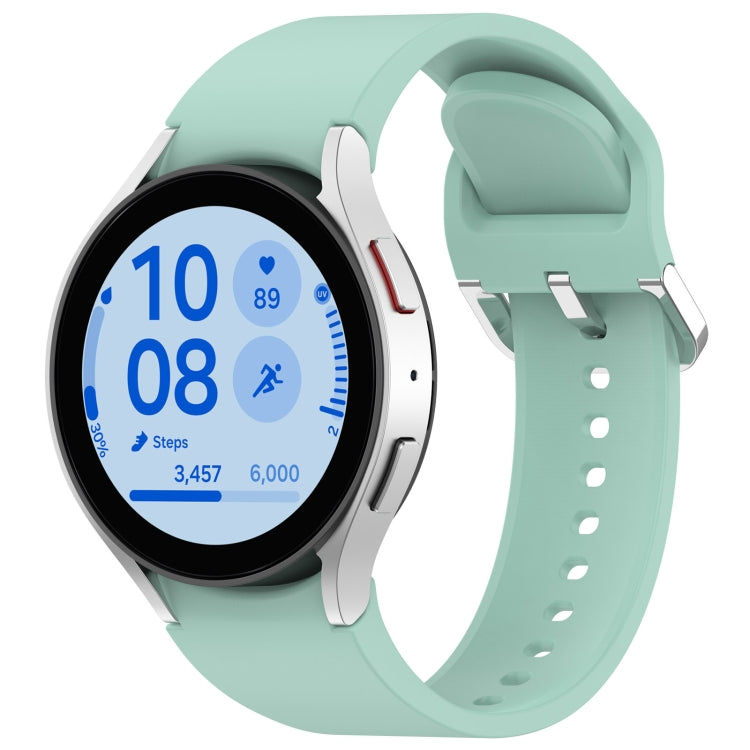 For Samsung Galaxy Watch7 40 / 44mm Solid Color Silver Buckle Quick Release Silicone Watch Band(Light Green) - free shipping - PMC TechLife - Order now!