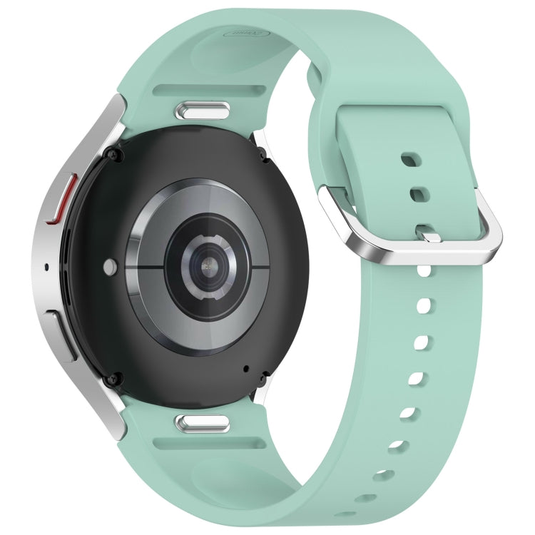 For Samsung Galaxy Watch7 40 / 44mm Solid Color Silver Buckle Quick Release Silicone Watch Band(Light Green) - free shipping - PMC TechLife - Order now!