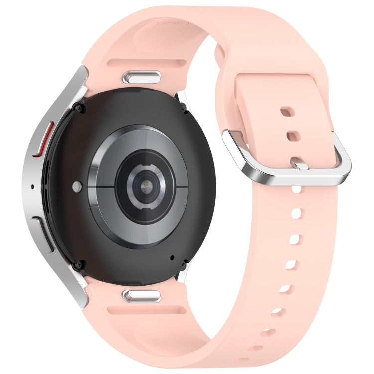 For Samsung Galaxy Watch7 40 / 44mm Solid Color Silver Buckle Quick Release Silicone Watch Band(Light Pink) - free shipping - PMC TechLife - Order now!