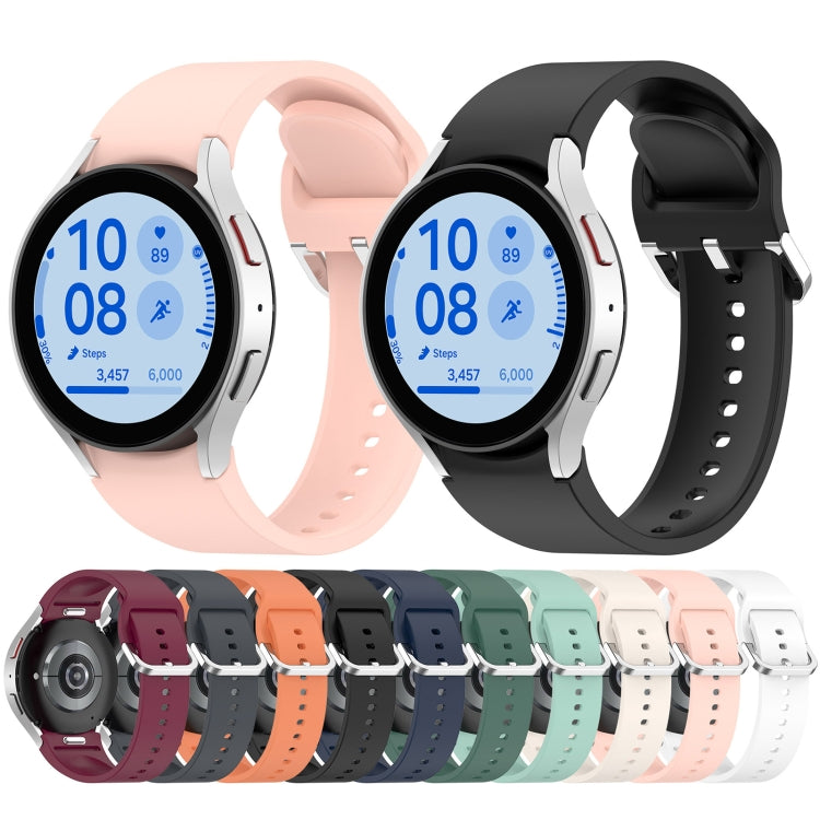 For Samsung Galaxy Watch7 40 / 44mm Solid Color Silver Buckle Quick Release Silicone Watch Band(Wine Red) - free shipping - PMC TechLife - Order now!