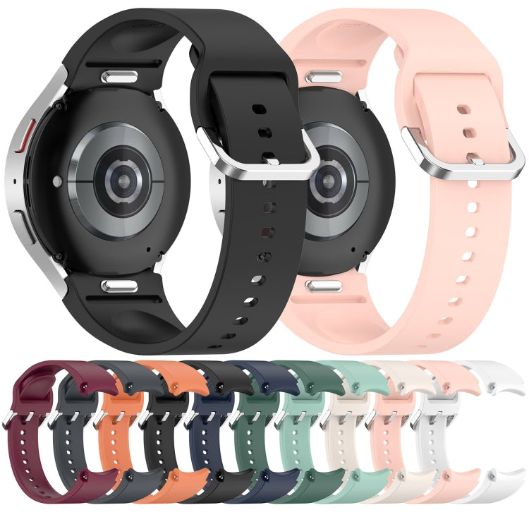 For Samsung Galaxy Watch7 40 / 44mm Solid Color Silver Buckle Quick Release Silicone Watch Band(Gray) - free shipping - PMC TechLife - Order now!
