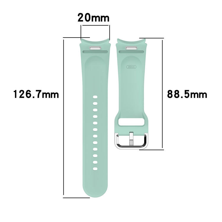 For Samsung Galaxy Watch7 40 / 44mm Solid Color Silver Buckle Quick Release Silicone Watch Band(Light Green) - free shipping - PMC TechLife - Order now!