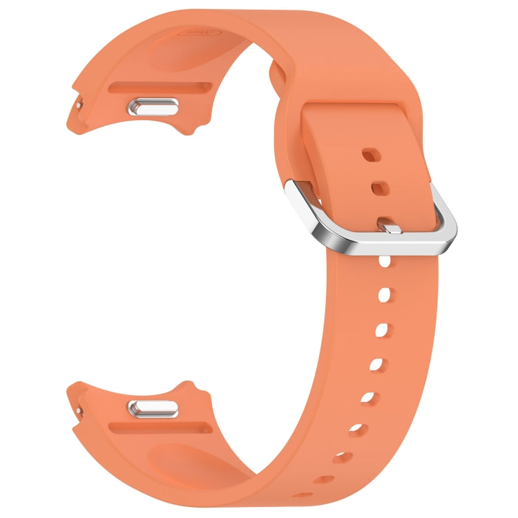 For Samsung Galaxy Watch 6 Classic 47mm Solid Color Silver Buckle Quick Release Silicone Watch Band(Orange) - free shipping - PMC TechLife - Order now!