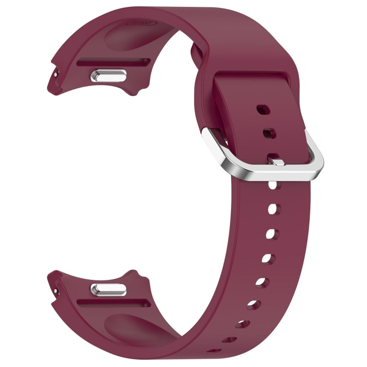 For Samsung Galaxy watch 5 Pro Golf Edition Solid Color Silver Buckle Quick Release Silicone Watch Band(Wine Red) - free shipping - PMC TechLife - Order now!