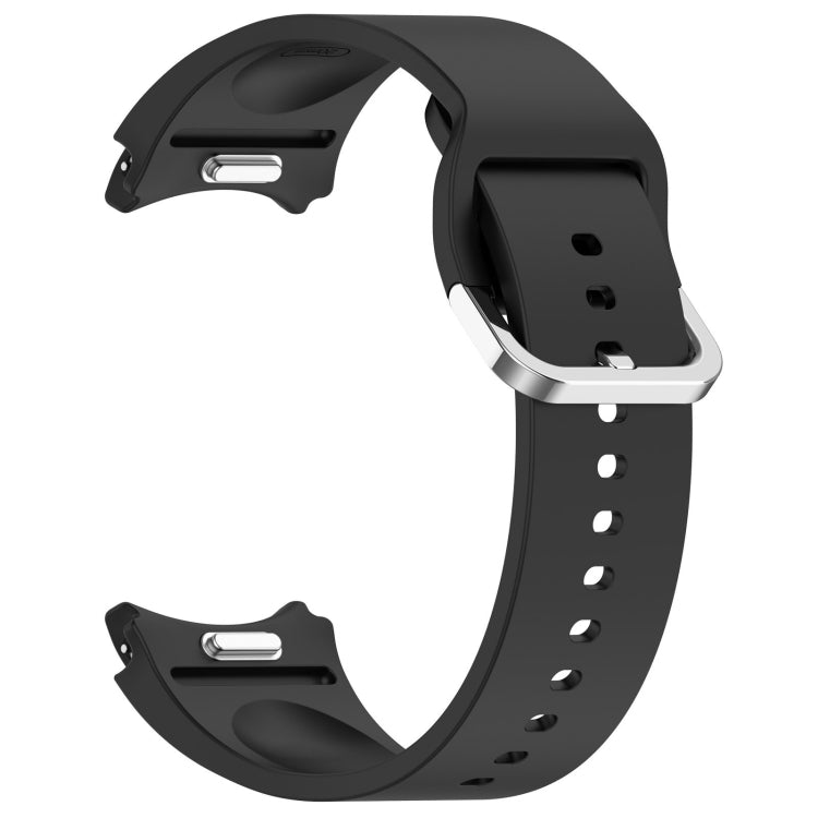 For Samsung Galaxy Watch 5 Pro  45mm Solid Color Silver Buckle Quick Release Silicone Watch Band(Black) - free shipping - PMC TechLife - Order now!