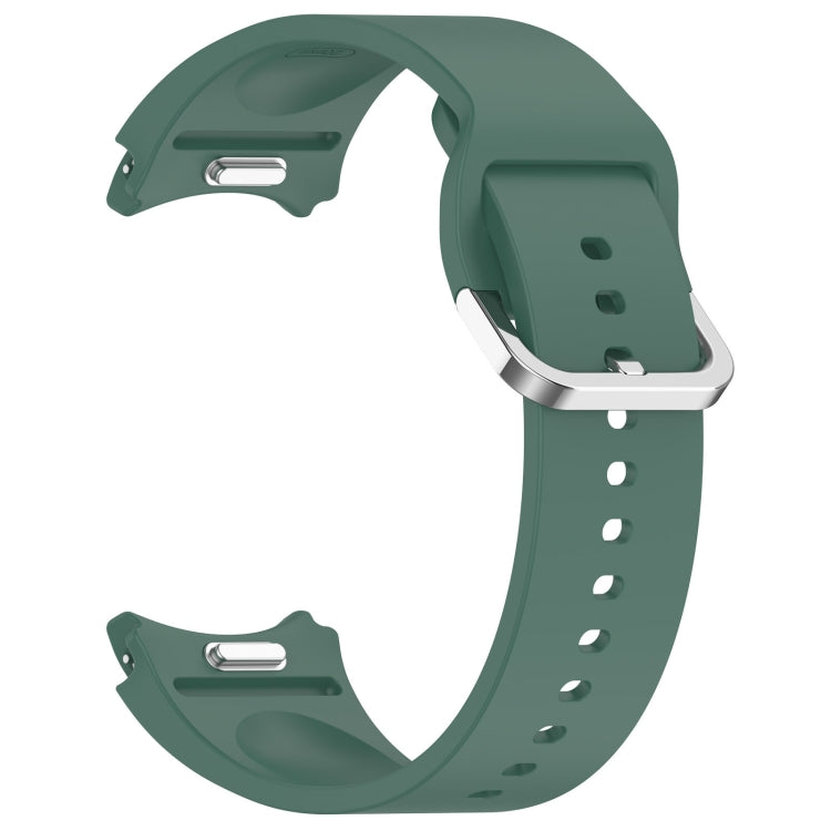 For Samsung Galaxy Watch 5  40mm Solid Color Silver Buckle Quick Release Silicone Watch Band(Green) - free shipping - PMC TechLife - Order now!