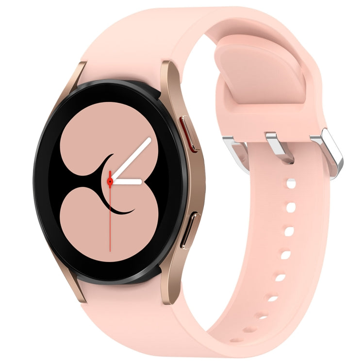 For Samsung Galaxy Watch 4 40mm Solid Color Silver Buckle Quick Release Silicone Watch Band(Pink) - free shipping - PMC TechLife - Order now!