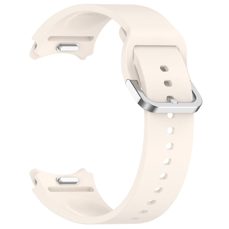 For Samsung Galaxy Watch 4 40mm Solid Color Silver Buckle Quick Release Silicone Watch Band(Starlight) - free shipping - PMC TechLife - Order now!