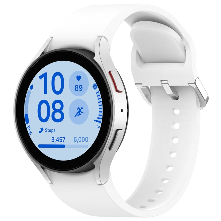 For Samsung Galaxy Watch 7 40mm Solid Color Silver Buckle Quick Release Silicone Watch Band(White) - free shipping - PMC TechLife - Order now!