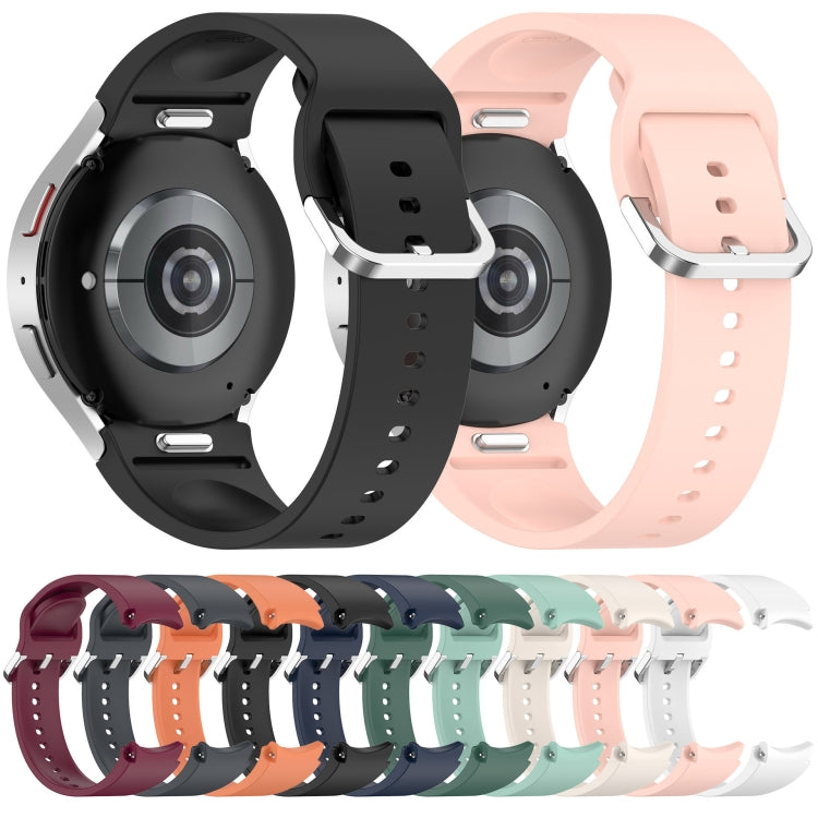 For Samsung Galaxy Watch 7 44mm Solid Color Silver Buckle Quick Release Silicone Watch Band(Midnight Blue) - free shipping - PMC TechLife - Order now!