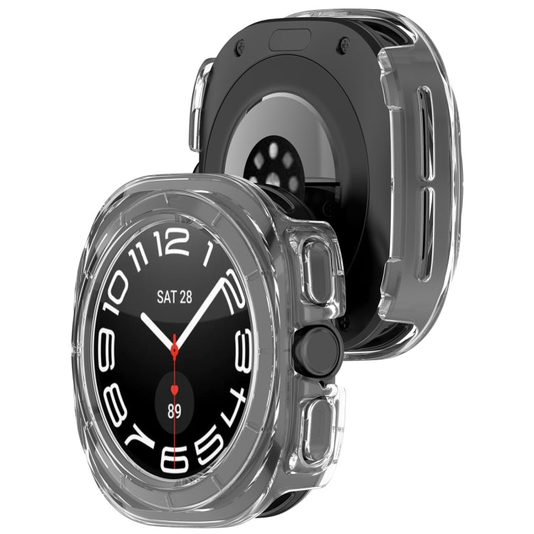 For Samsung Galaxy Watch Ultra 47mm Half Coverage Hollowed PC Watch Protective Case(Transparent White) - free shipping - PMC Jewellery - Order now!