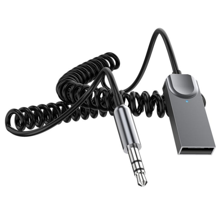 M02 3.5mm AUX Car Audio System Wireless Adapter Car Bluetooth Hands-Free Call Spring Cord - free shipping - PMC Jewellery - Order now!